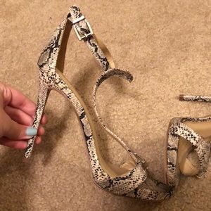 Snake skin patterned heels